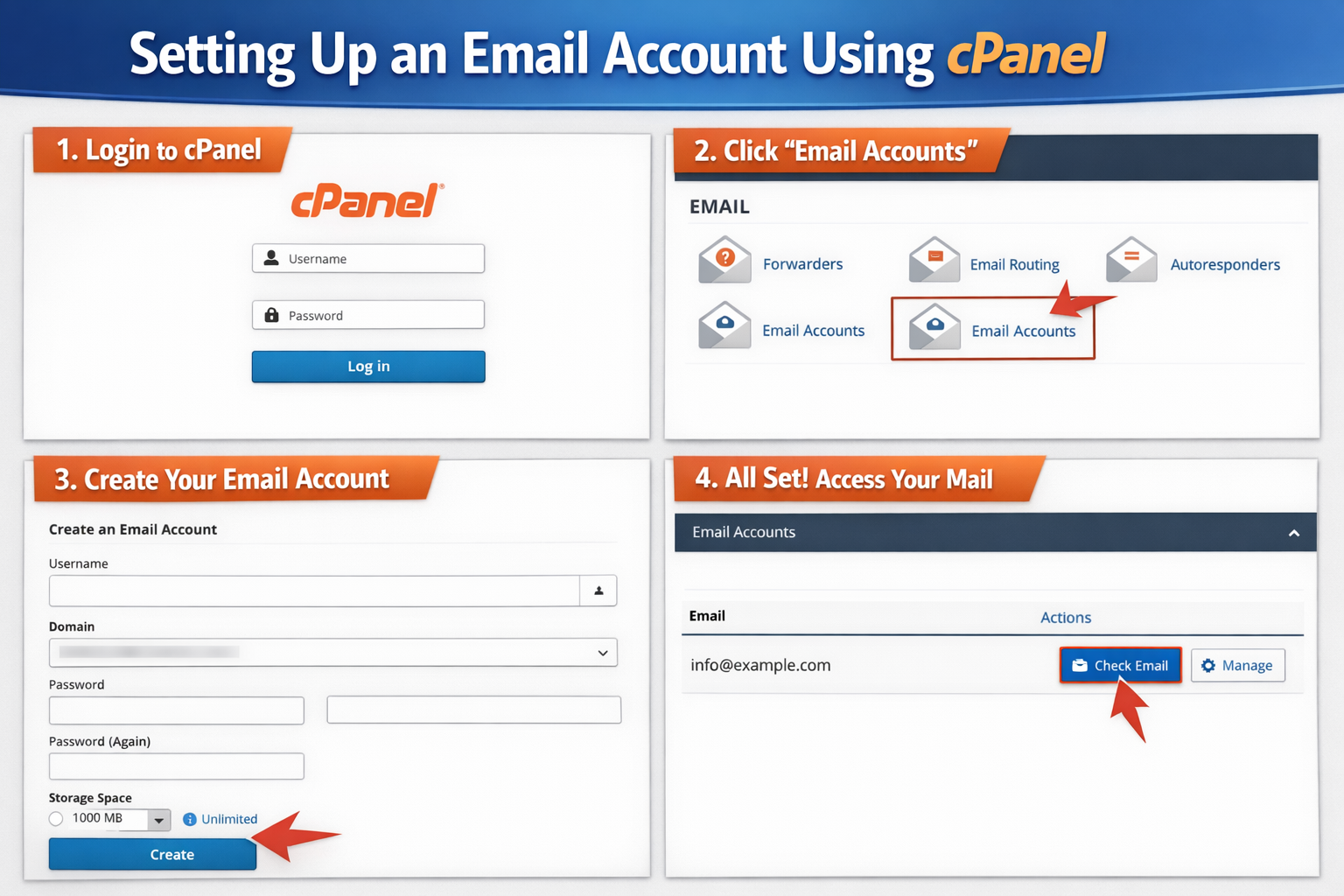 Setting up email using cPanel